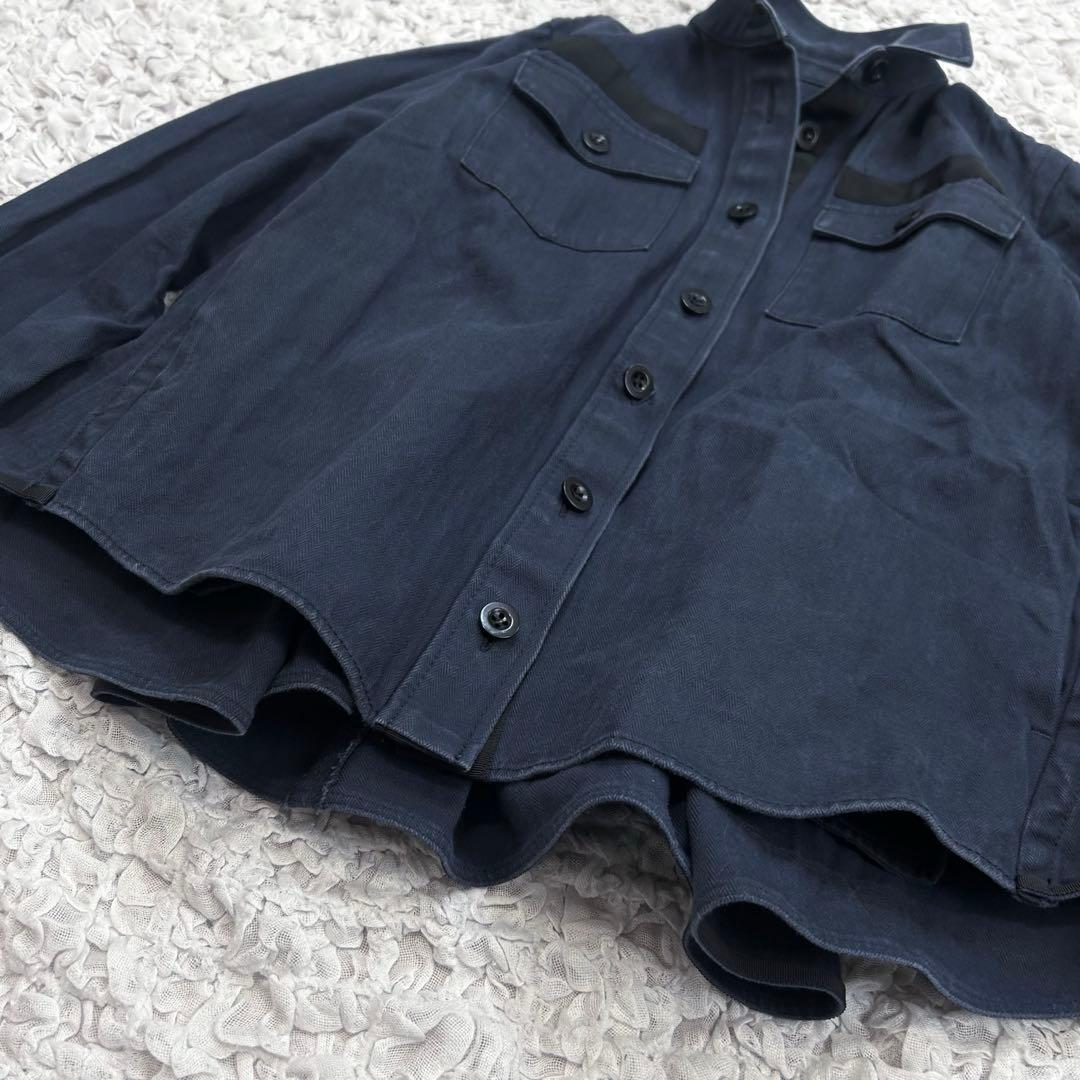 sacai サカイ ミリタリー ジャケット バックフレア プリーツ