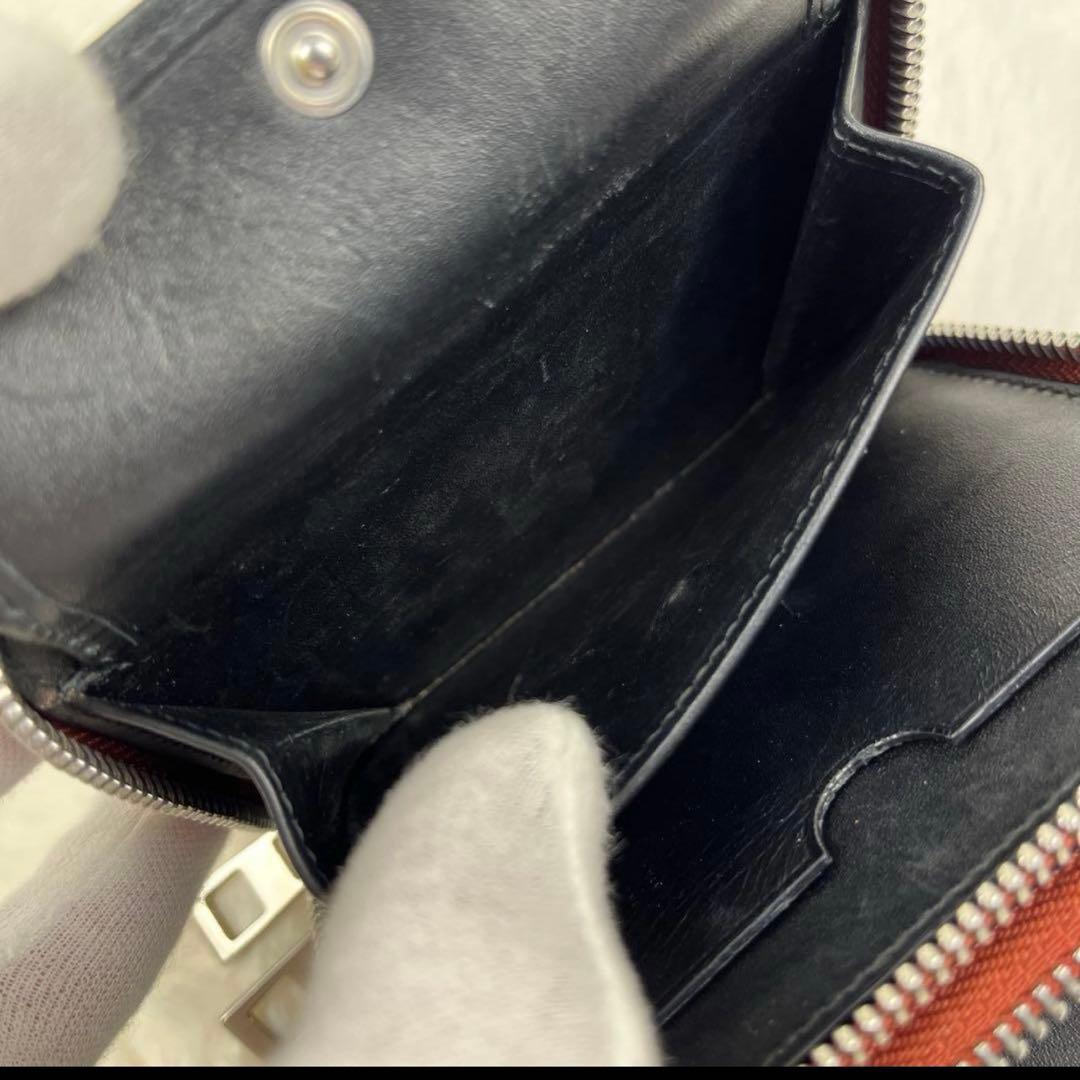 ロエベ LOEWE 折り財布 ラウンドジップ アナグラム ダブル レッド