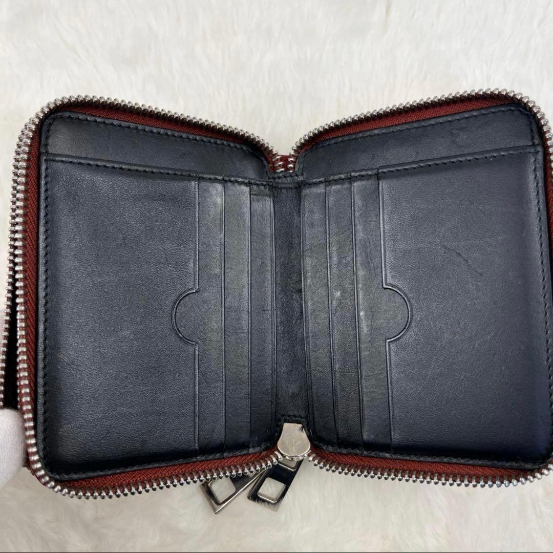 ロエベ LOEWE 折り財布 ラウンドジップ アナグラム ダブル レッド