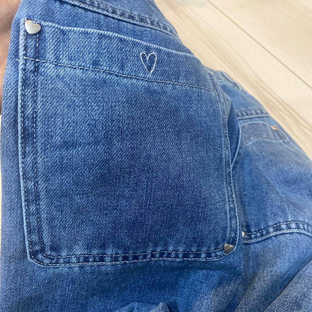heart rivet & embroidery denim PT Sサイズ