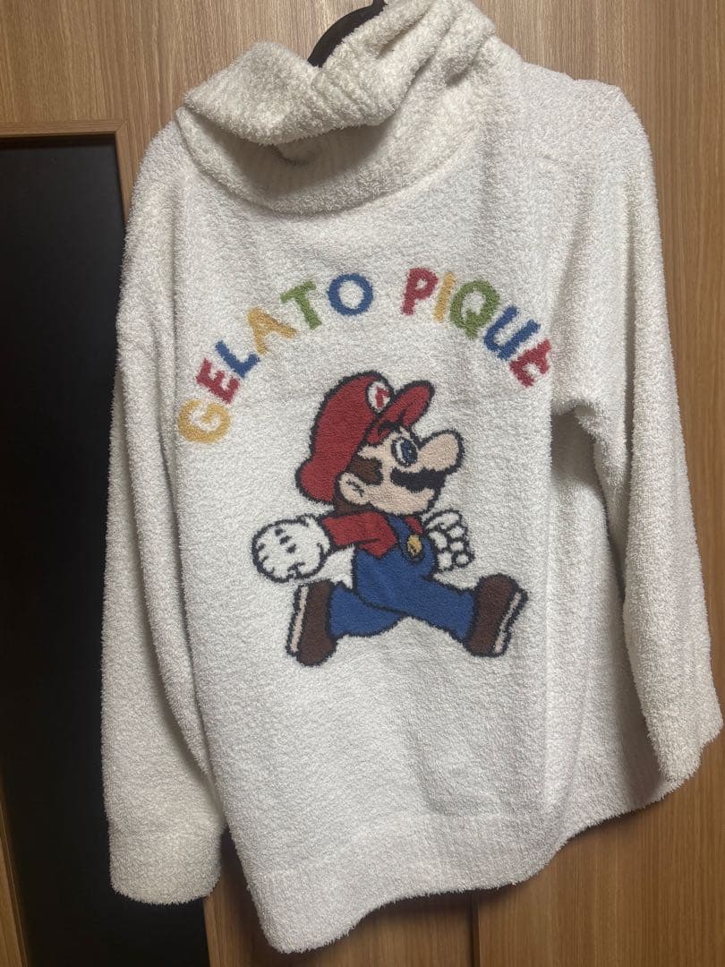 ジェラートピケマリオコラボ ベビモコジャガードショールカーディガン