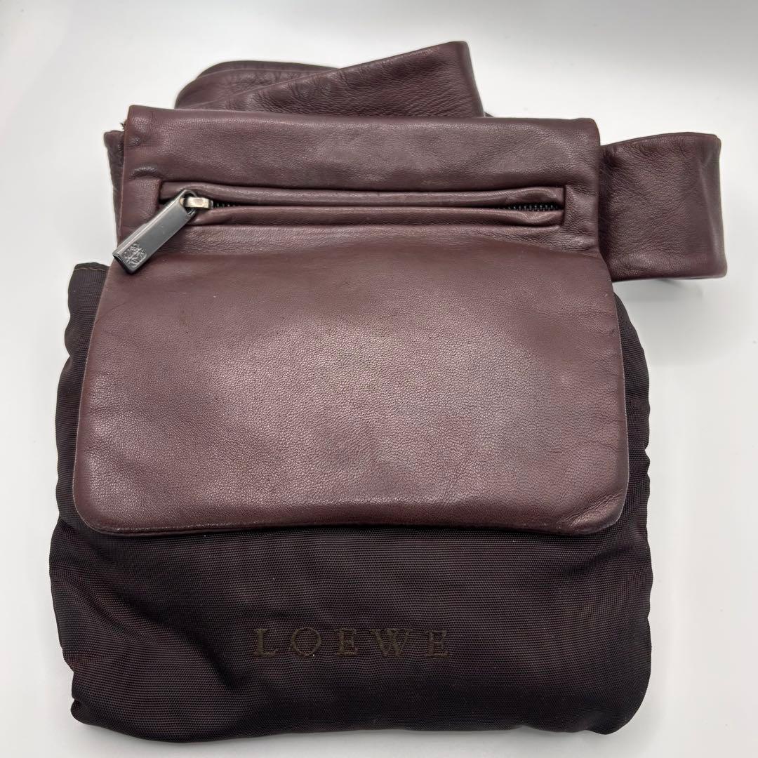 LOEWE☆ナイロンキャンバス＆ナッパレザー ヒップバッグ！ウエストバッグ！