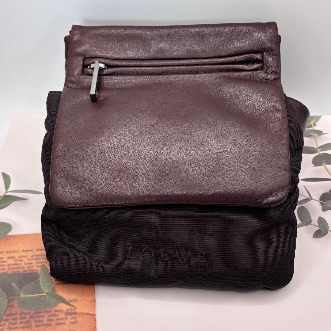 LOEWE☆ナイロンキャンバス＆ナッパレザー ヒップバッグ！ウエストバッグ！