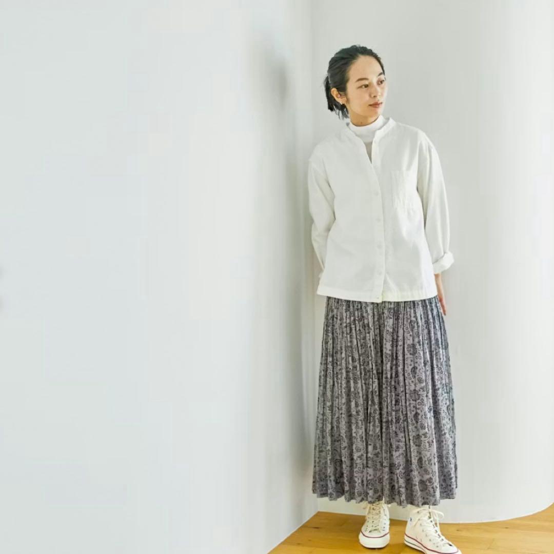 【美品】Soi-e ソワ 北欧暮らしの道具店 グレー 花柄 ロングスカート
