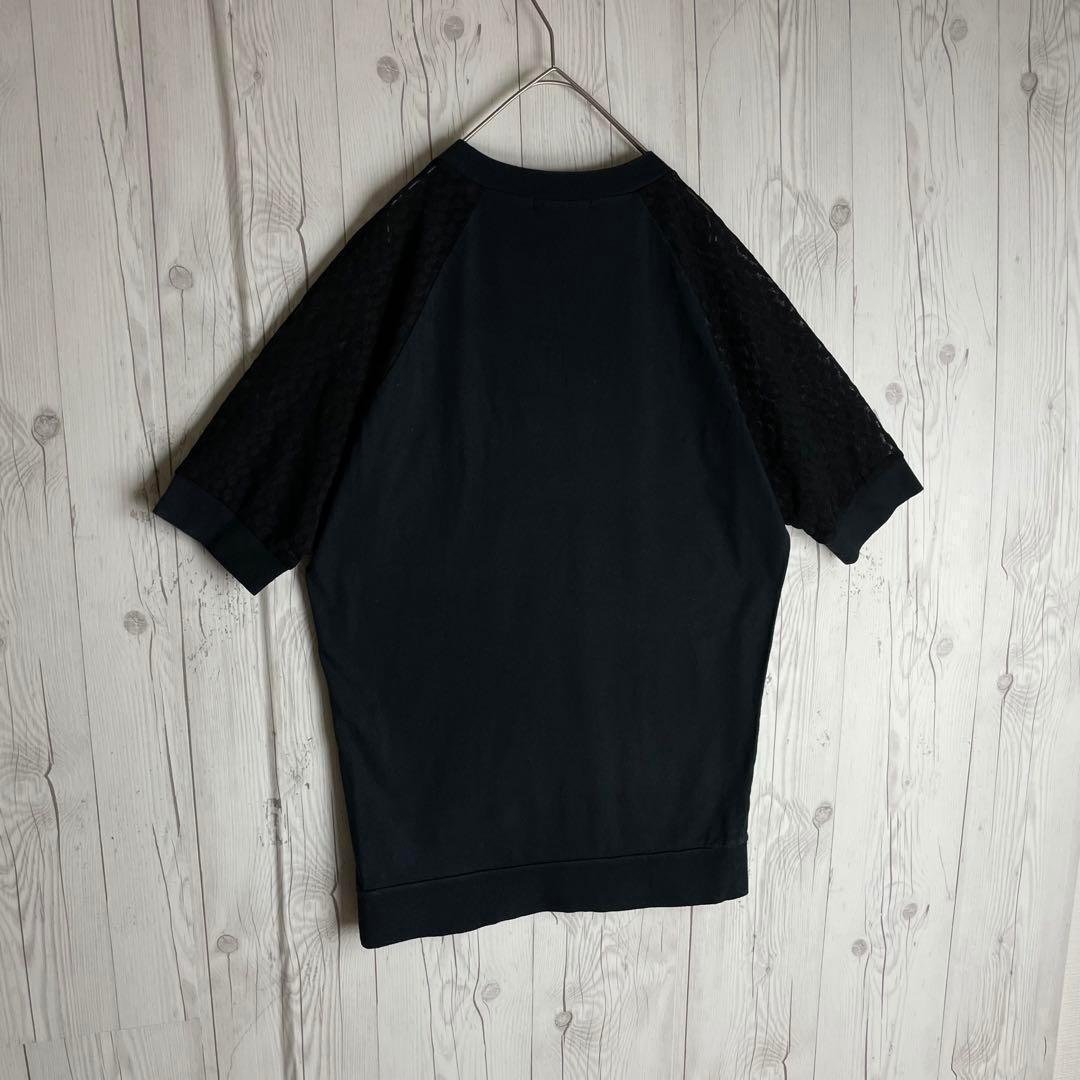 【超人気デザイン】ヒステリックグラマー☆袖ドットチュール ガール tシャツ 黒