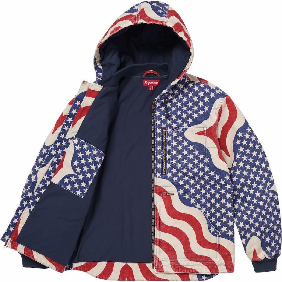 ジャケット・アウター Supreme Flag Quilted Hooded Work Jacket