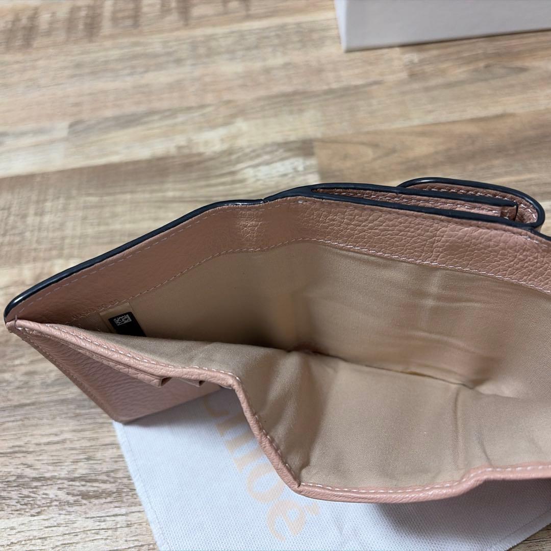 クロエ Chloé ピンクベージュ 三つ折り財布