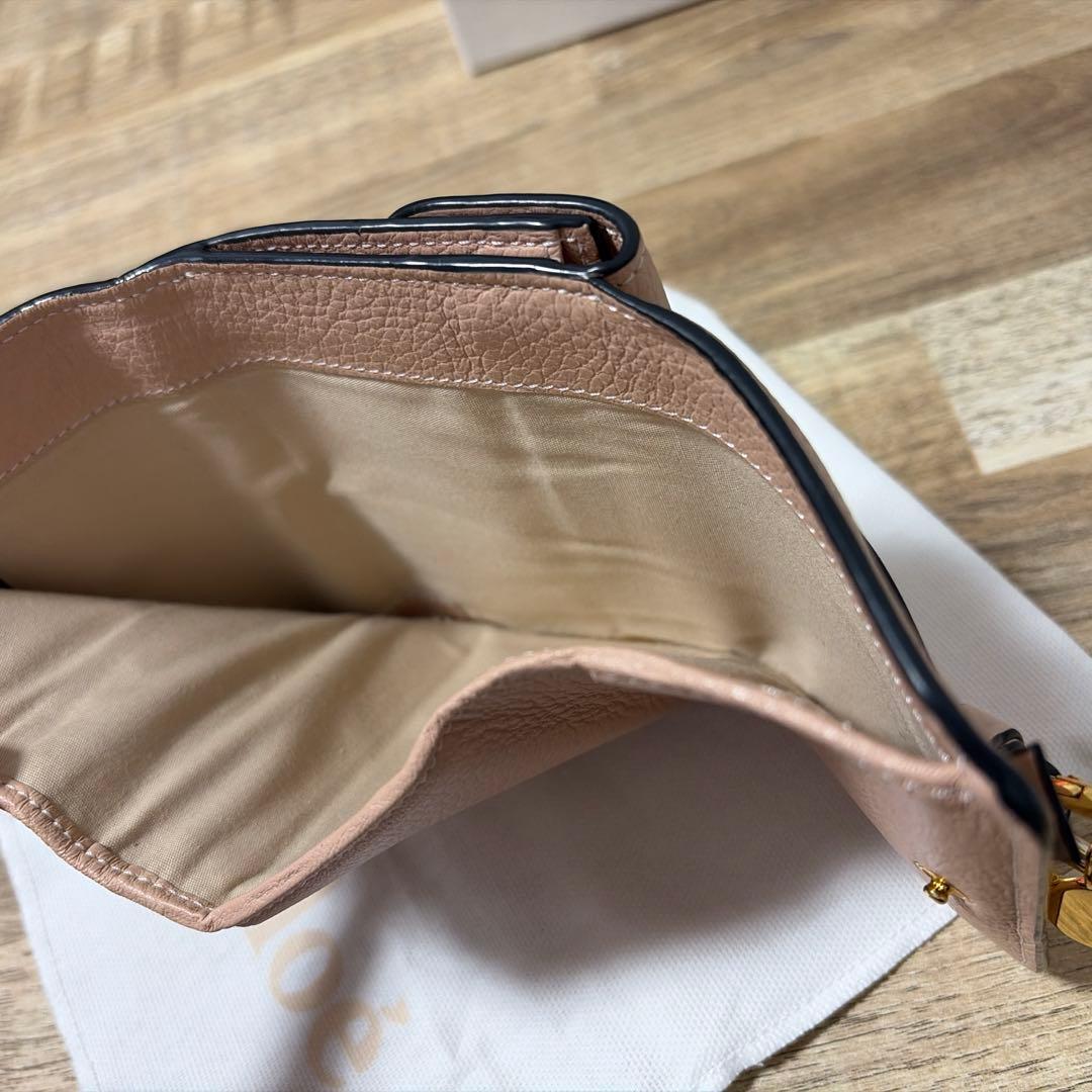 クロエ Chloé ピンクベージュ 三つ折り財布