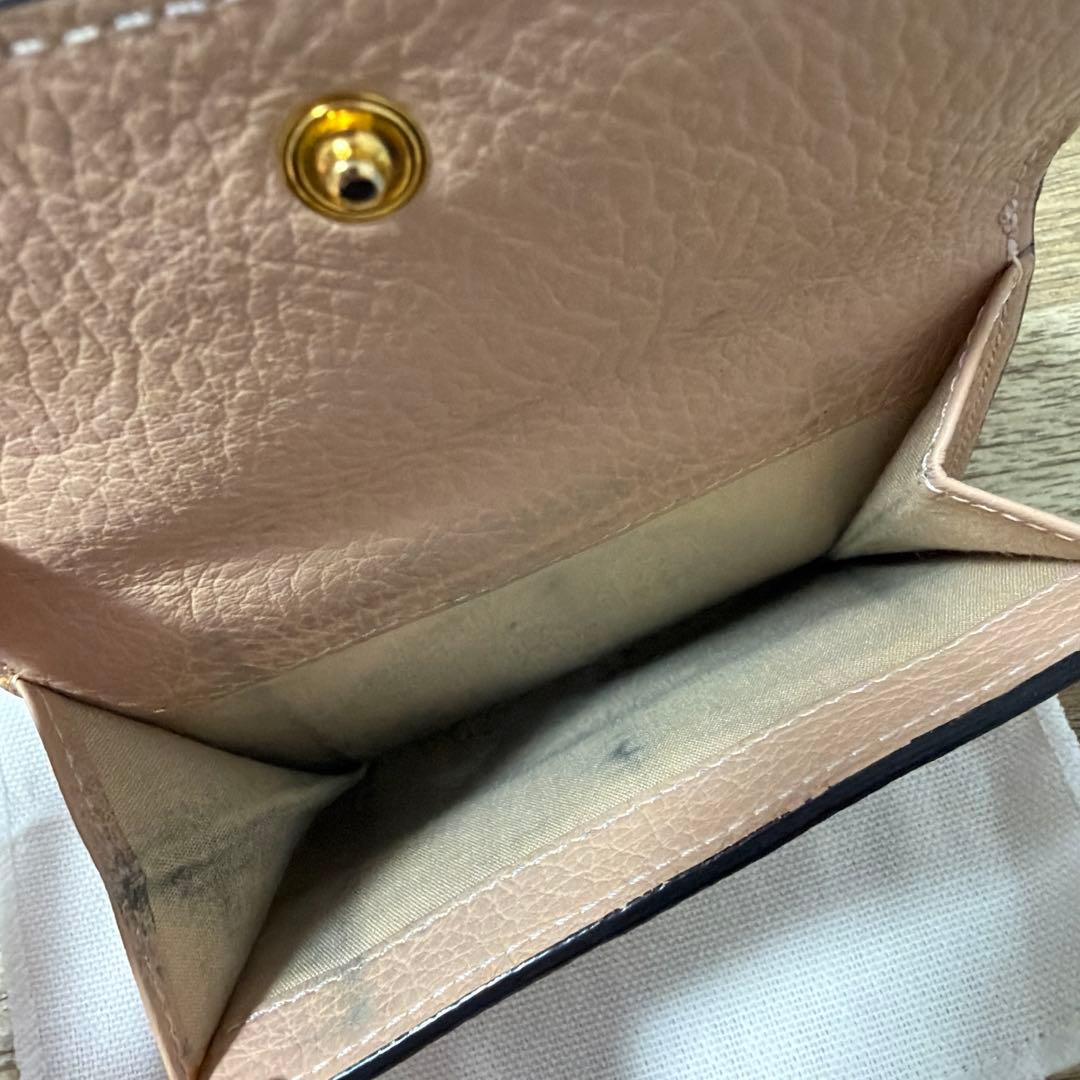 クロエ Chloé ピンクベージュ 三つ折り財布