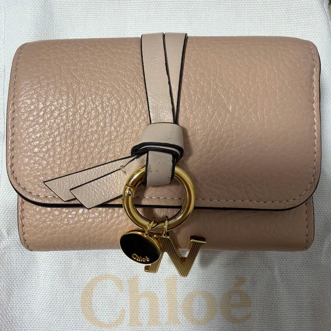クロエ Chloé ピンクベージュ 三つ折り財布