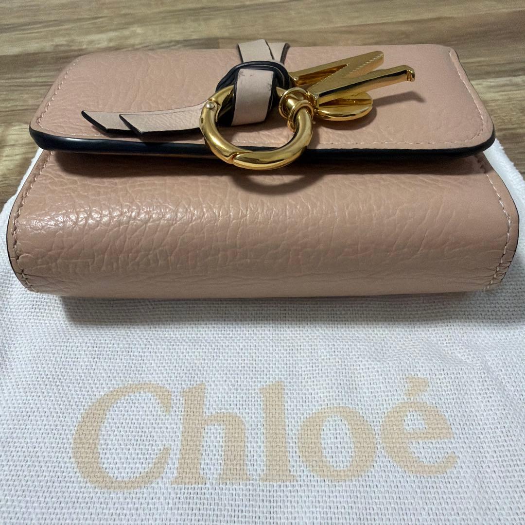 クロエ Chloé ピンクベージュ 三つ折り財布