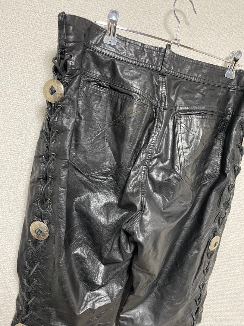60s~70s \"コンチョ付ヴィンテージ レザーパンツ\"