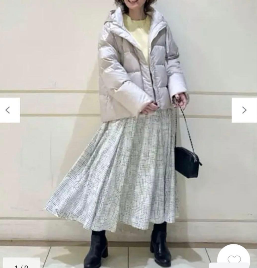 現行品 23区 【洗える】モノクロトーンプリント スカート