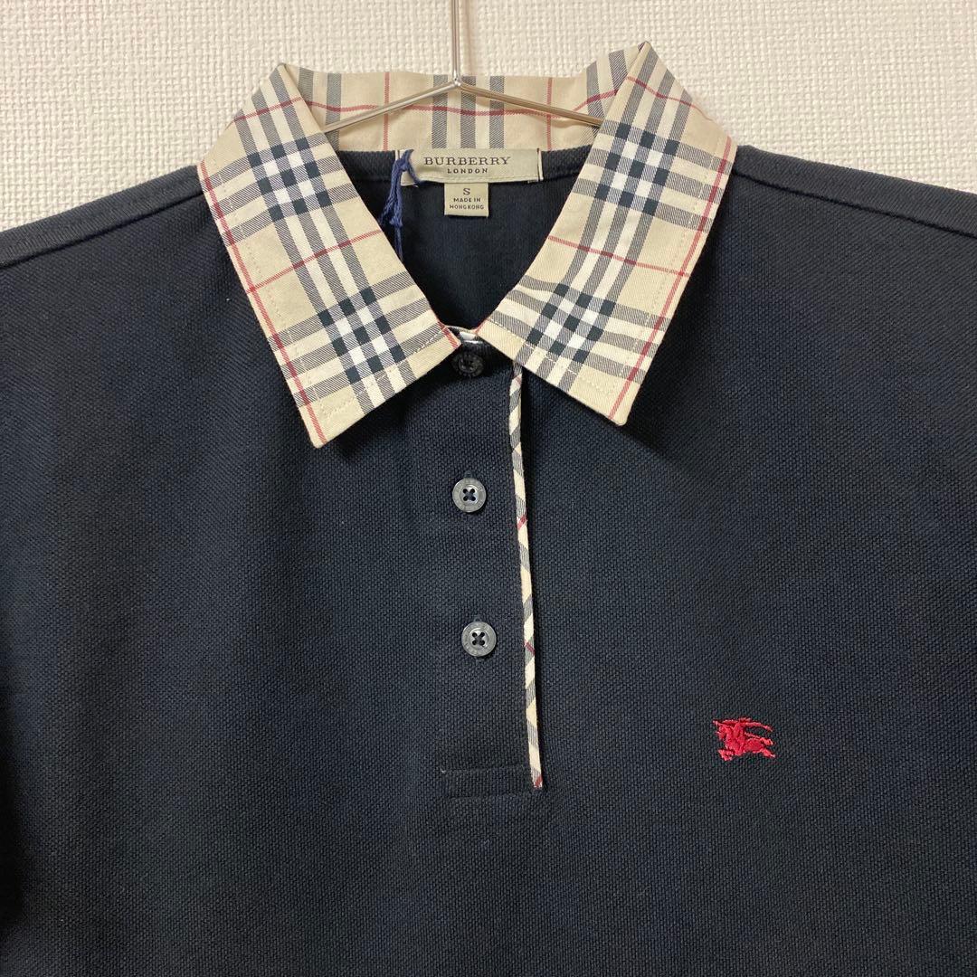 BURBERRY LONDONノバチェック半袖ポロシャツ バーバリーブラックS