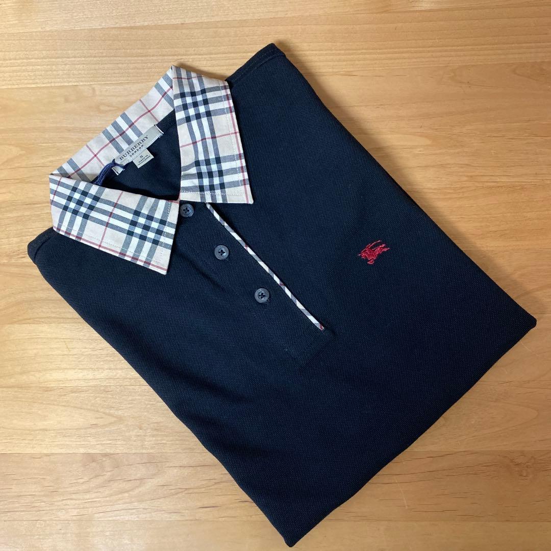 BURBERRY LONDONノバチェック半袖ポロシャツ バーバリーブラックS