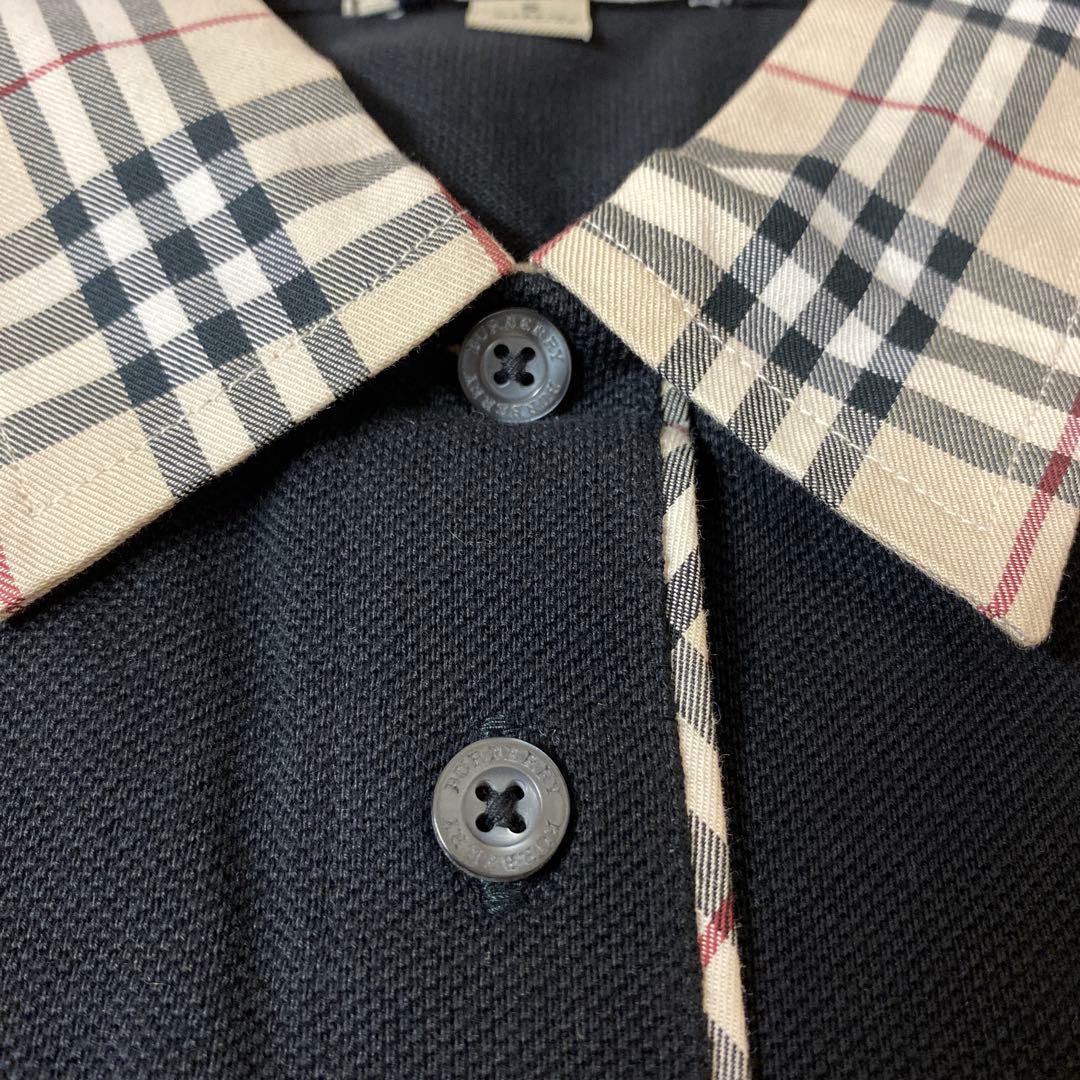 BURBERRY LONDONノバチェック半袖ポロシャツ バーバリーブラックS