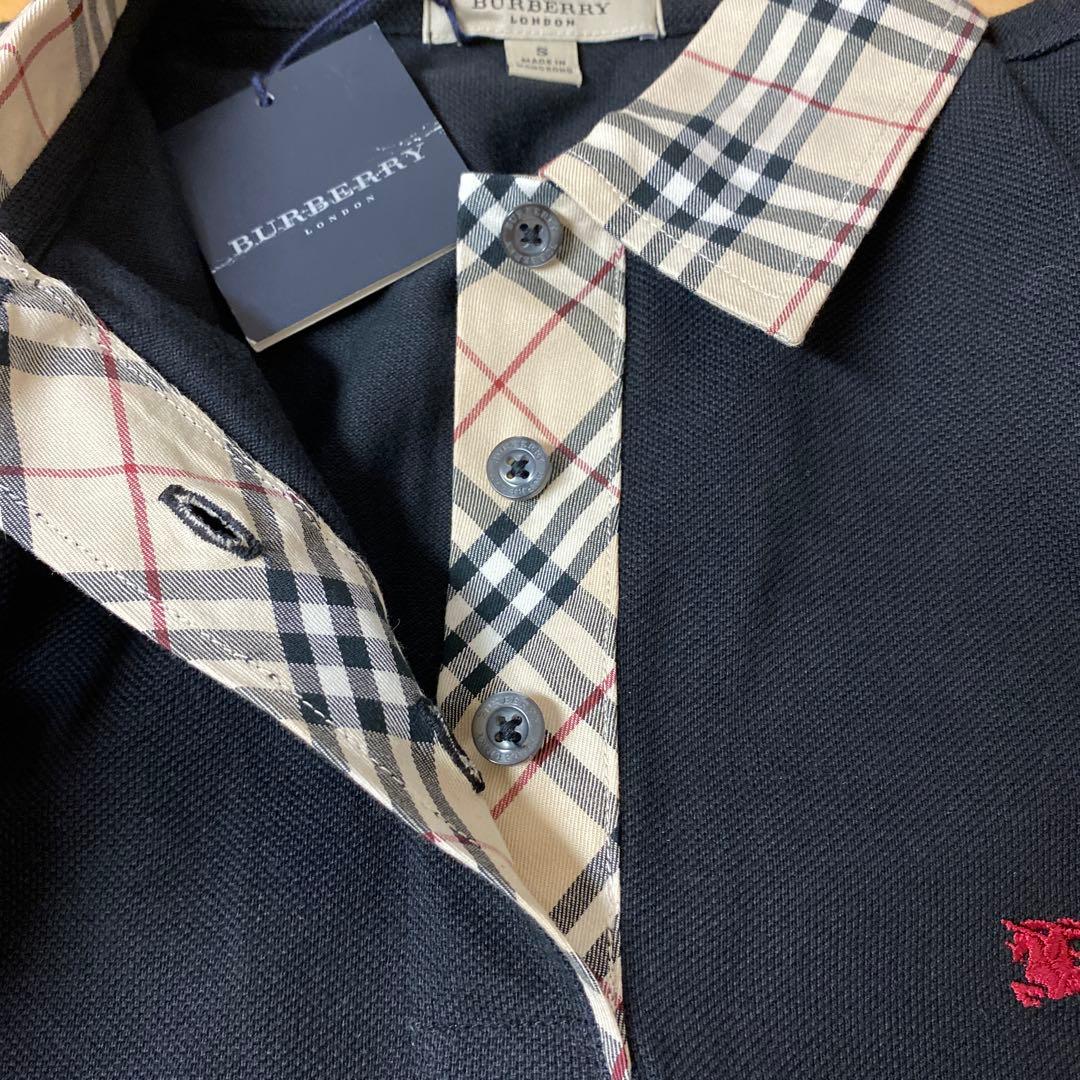 BURBERRY LONDONノバチェック半袖ポロシャツ バーバリーブラックS