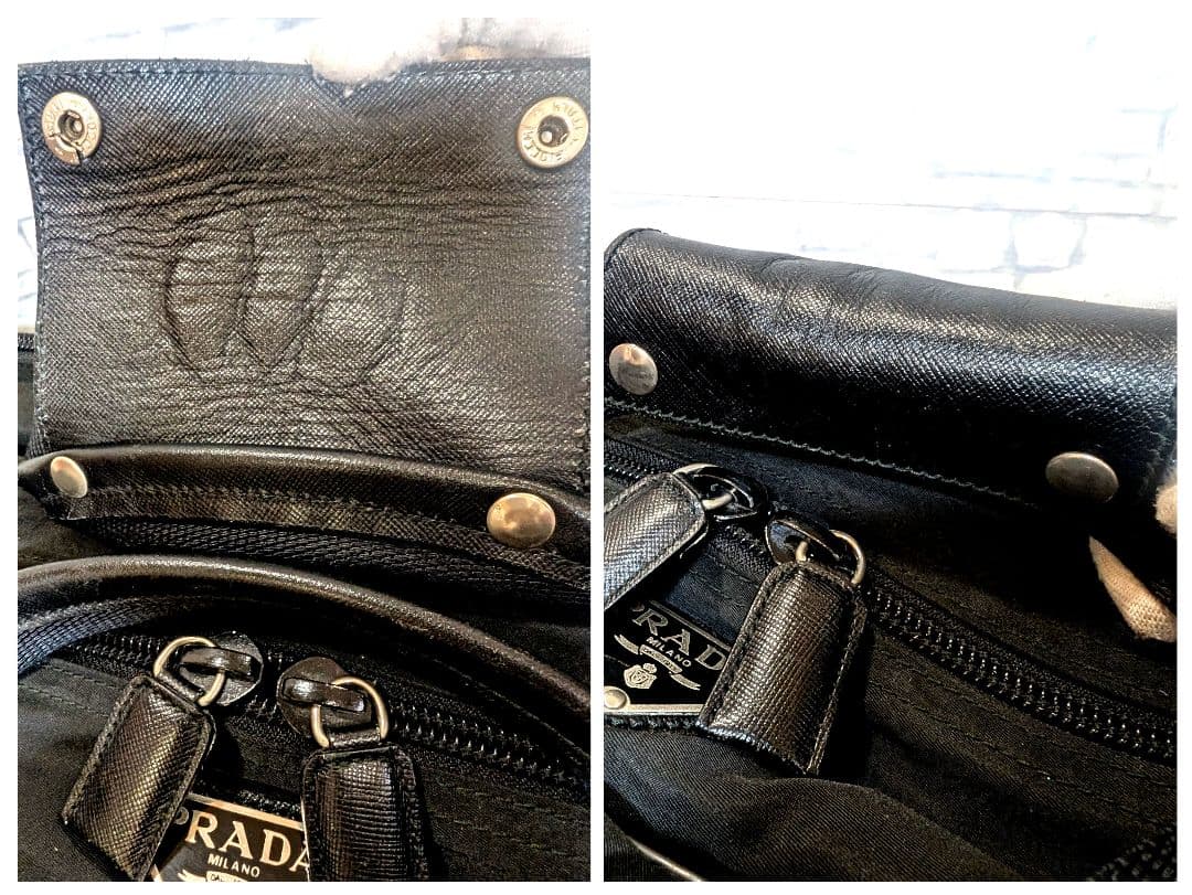 ✨美品✨　PRADA　プラダ　ボストンバッグ　トリプルジップ　三角ロゴ　大容量
