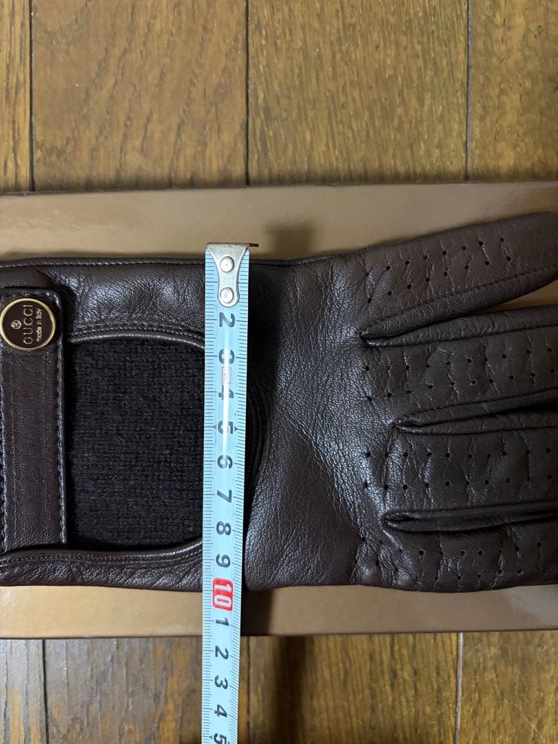 GUCCI ダークブラウン レザー 手袋 サイズ8