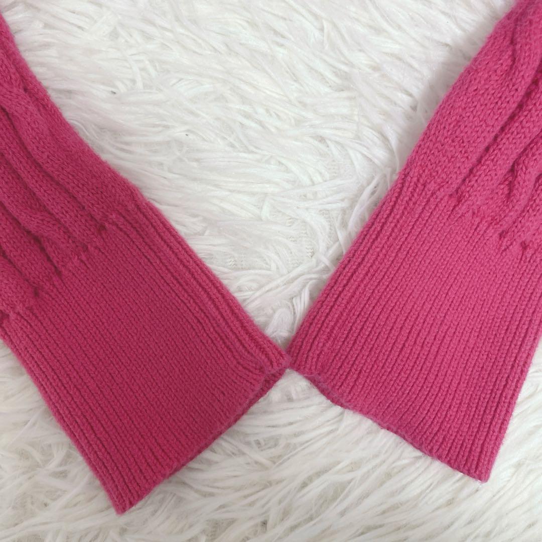 現行タグ ポロラルフローレン ペプラム ニットカーディガン ポニー刺繍 ピンク
