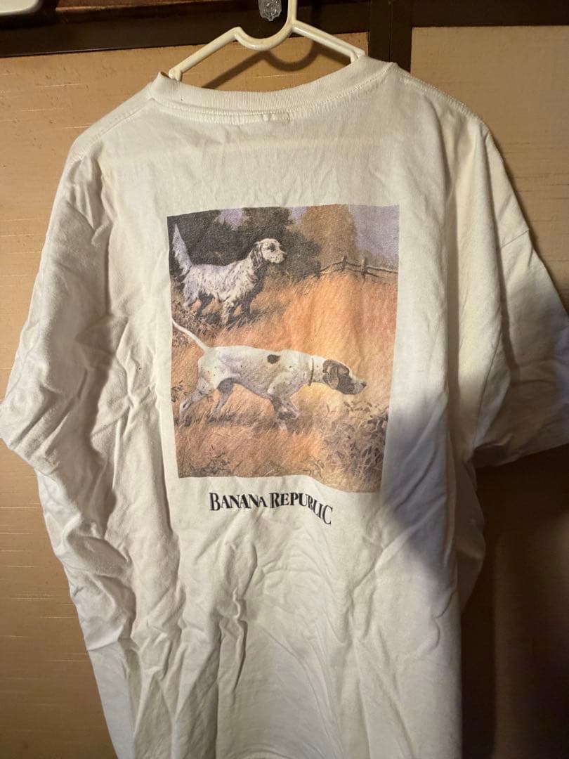 BANANA REPUBLIC 犬と帽子 Tシャツ90s
