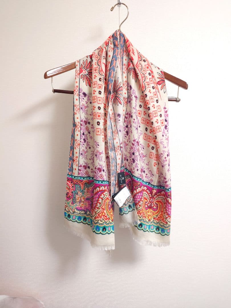 エトロ　ETRO　ストール　ショール　箱付き　ペイズリー　カシミヤ　シルク　小判