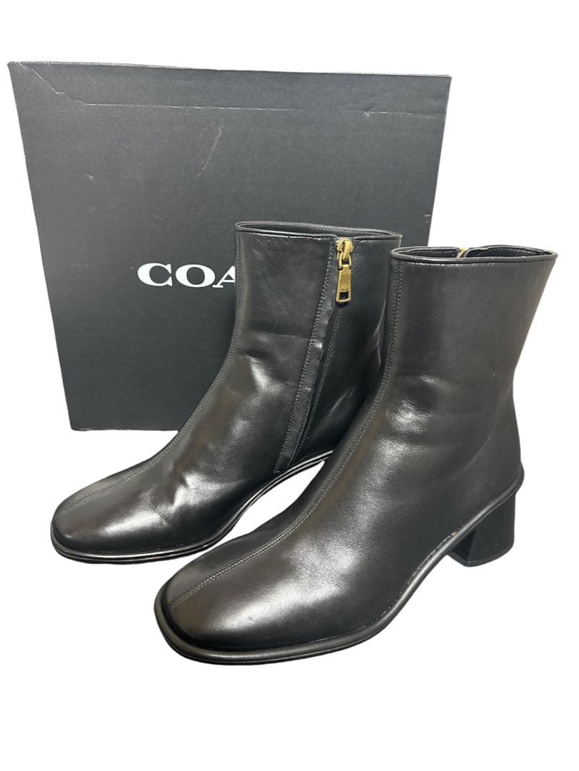 コーチ　COACH ジジ　ブーティー　ブーツ　レザーブーツ　24.5cm 黒