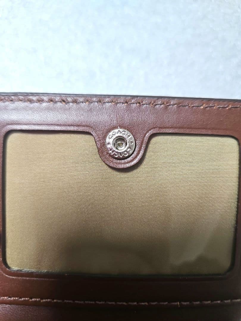 未使用【COACH】leather compact wallet/brown