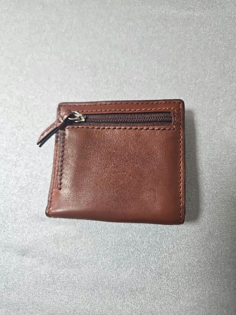 未使用【COACH】leather compact wallet/brown