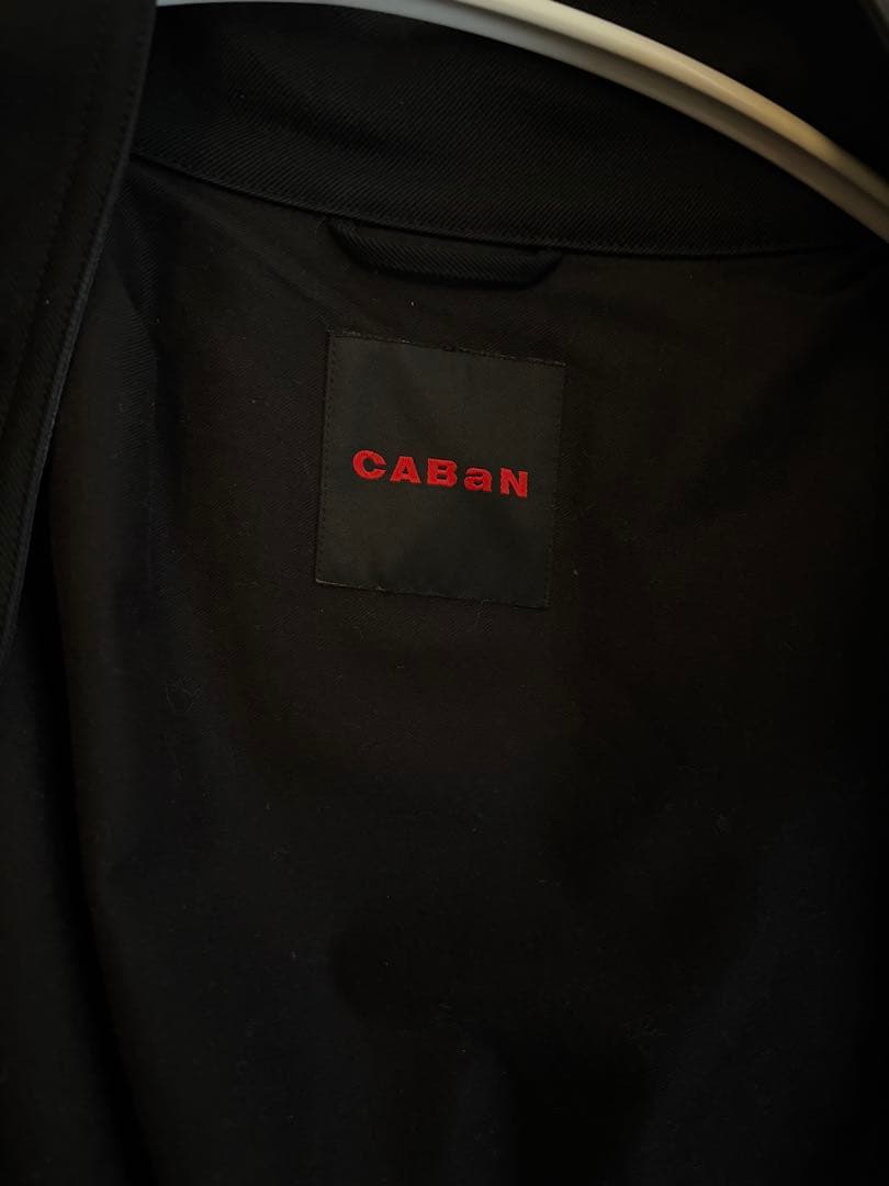 CABaN ウールギャバジン　スタンドカラーコート　ブラック　サイズM