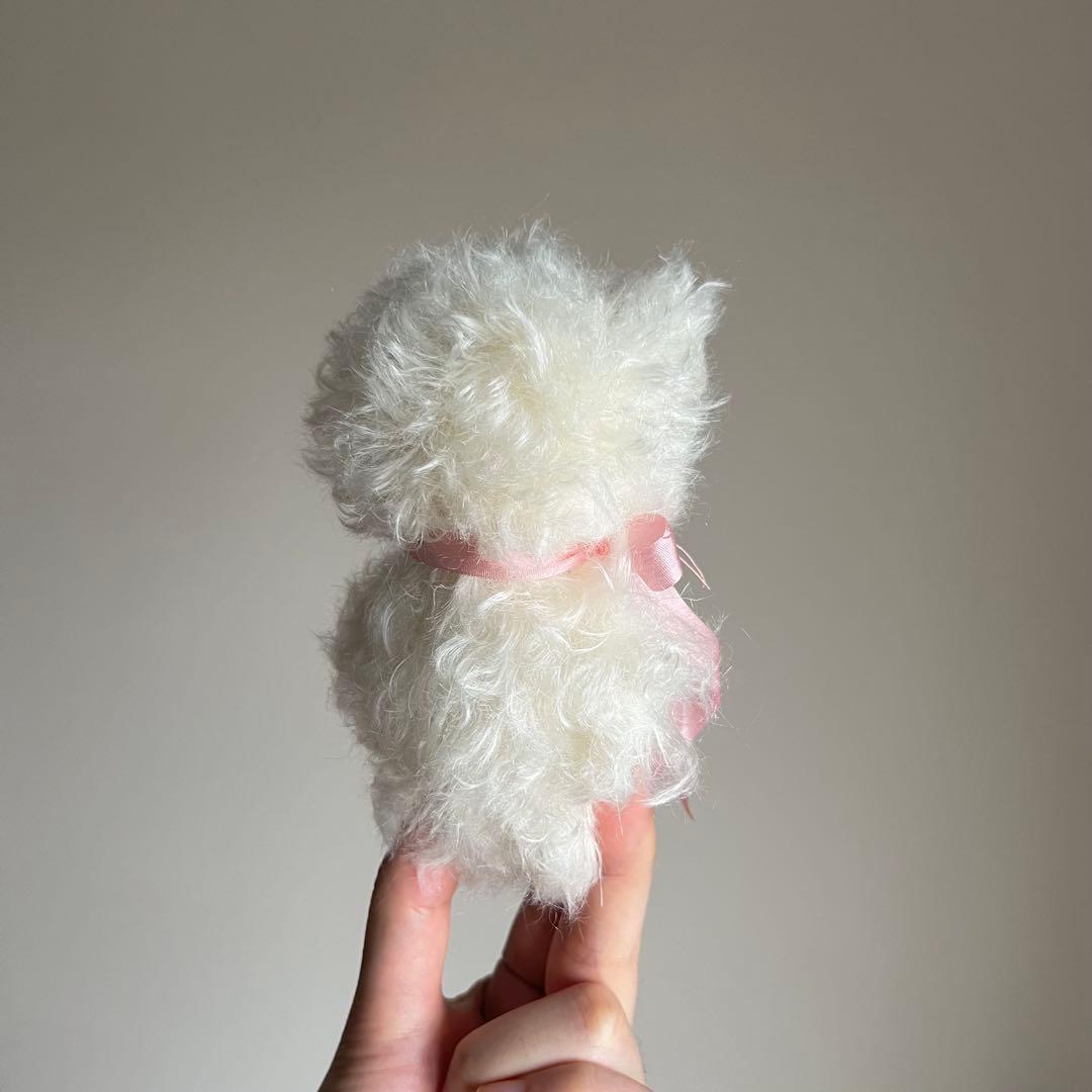 ちいさなネコもっふ　猫　ぬいぐるみ　作家　テディベア　レトロ　アートドール　白猫