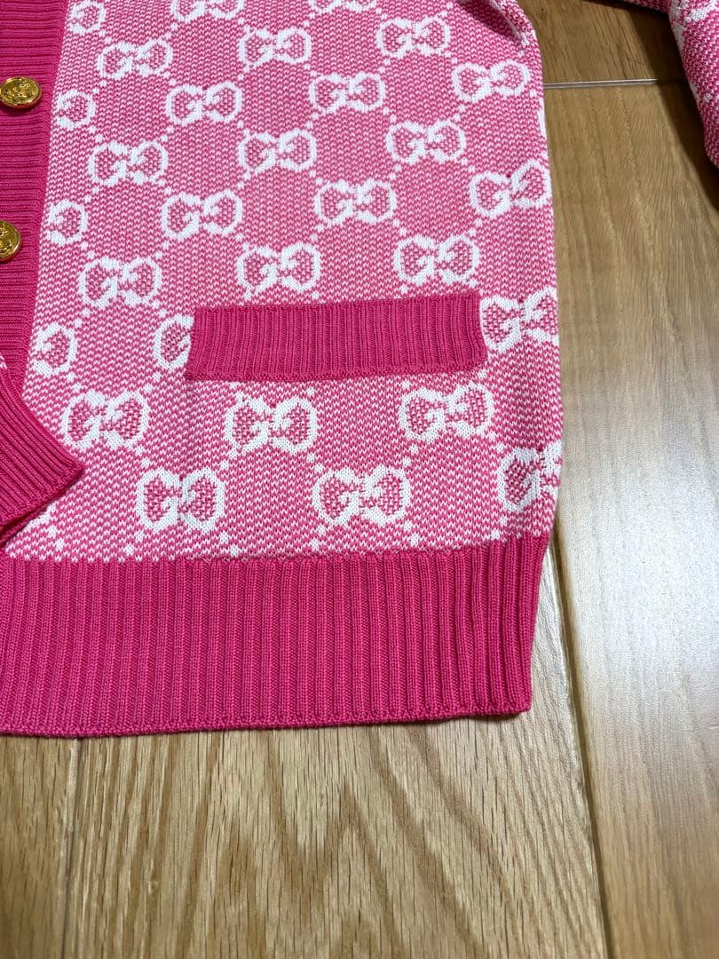GUCCI ピンク　カーディガン　ピンク　XS 未使用　イタリア製