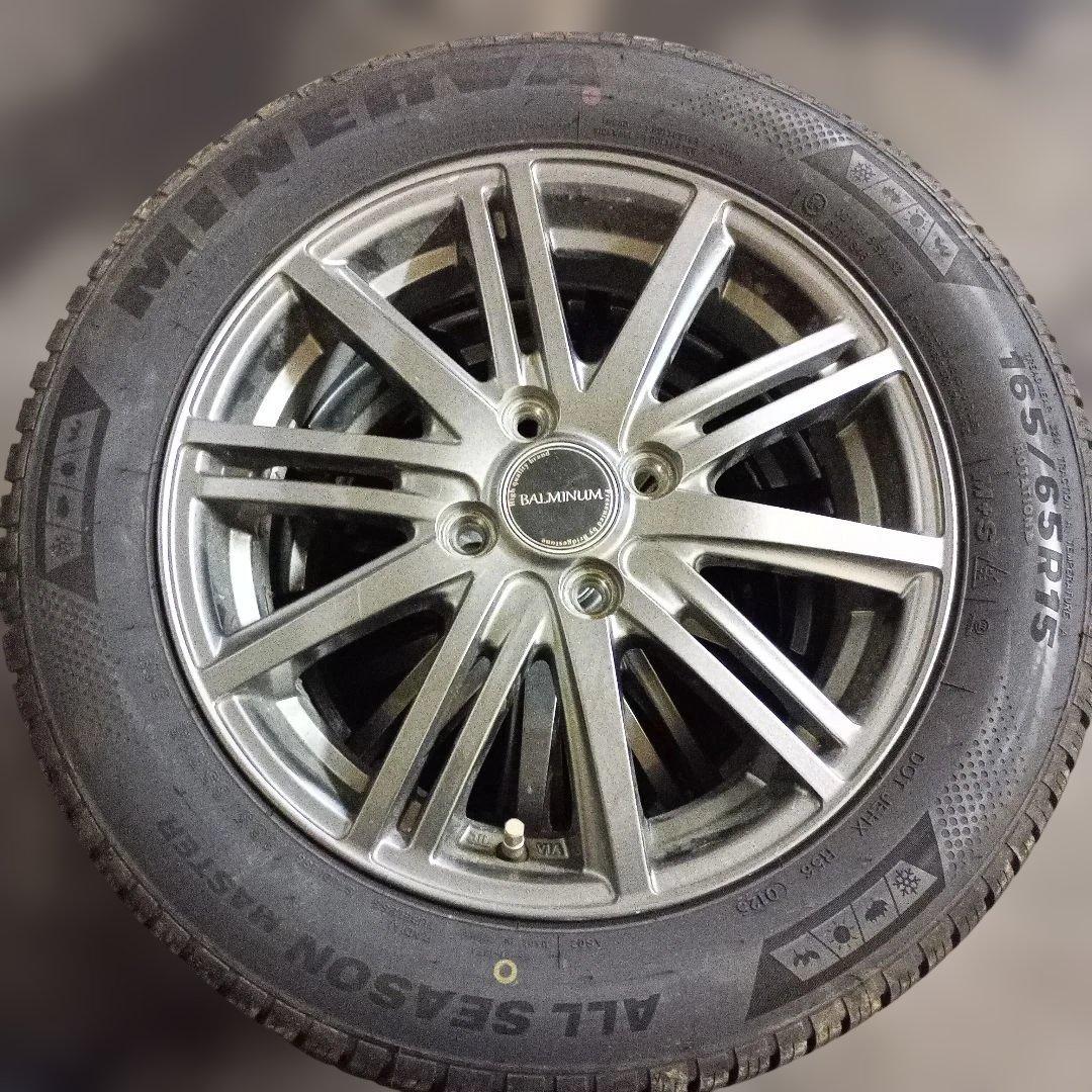 さかな様②軽自動車オールシーズンタイヤ 165/65R15 アルミ２本セット
