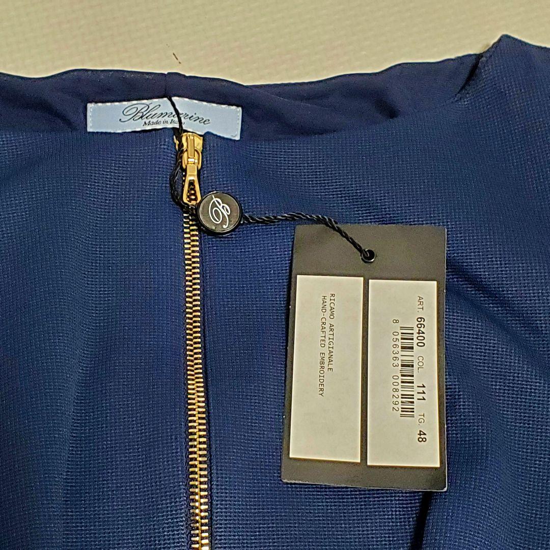 美品✨BLUMARINE ブルマリン 48 ワンピース スパンコール ブルー 膝