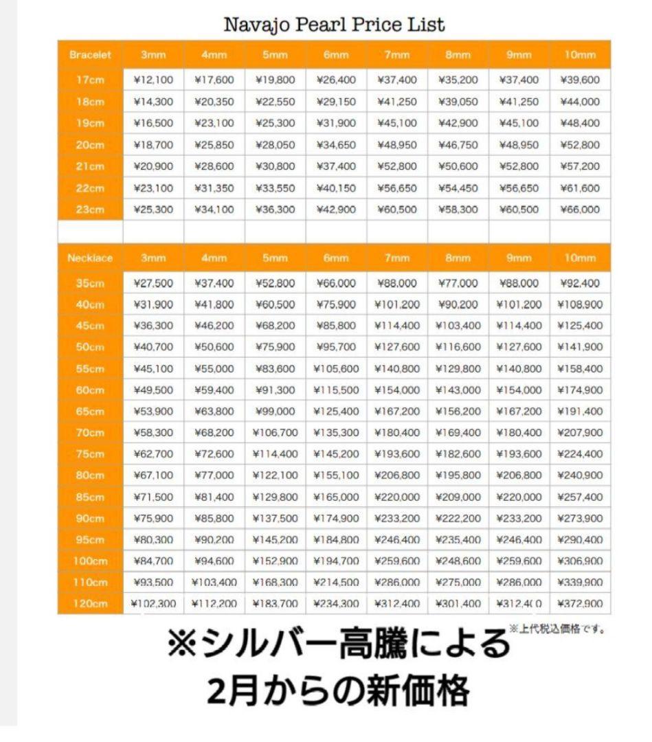 エリッカニコラスビケイ　ナバホパール4mm/50cm燻しタイプ