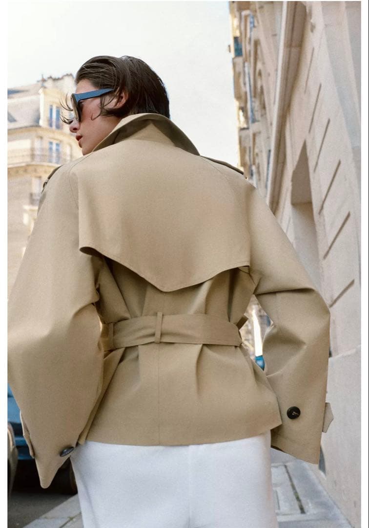 ZARA ショートトレンチコート ショルダーパット付き
