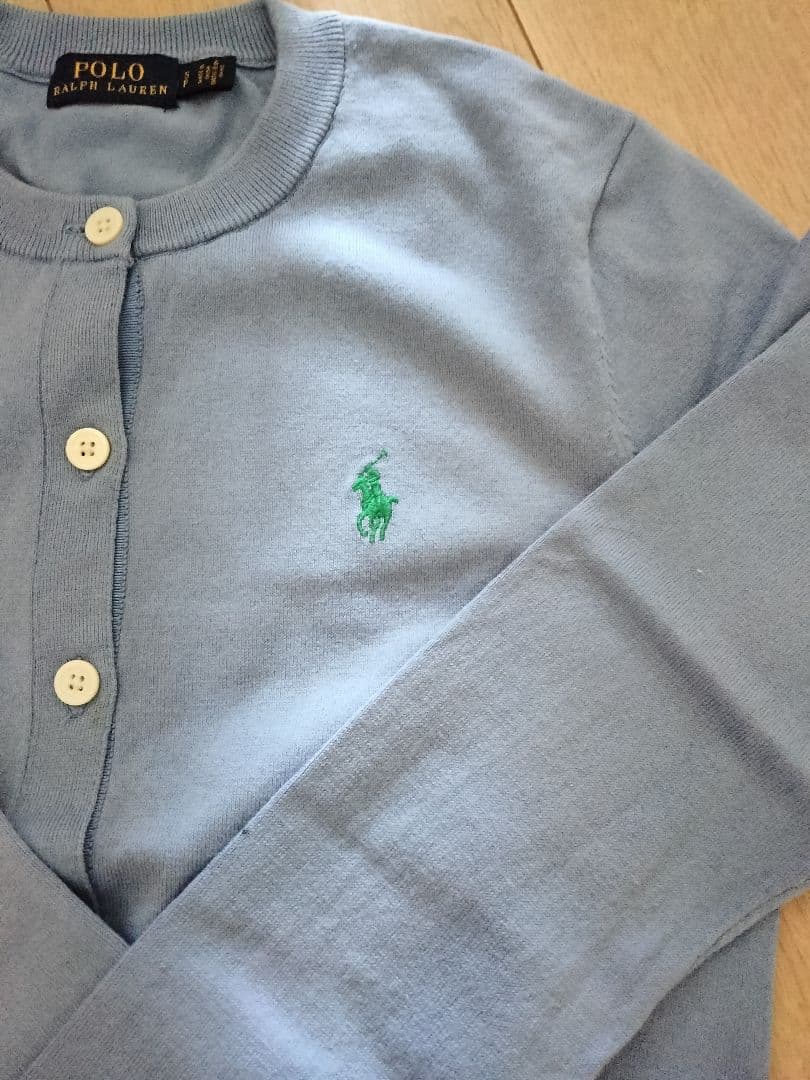 【Polo Ralph Lauren 】濃いめライトブルー カーディガン