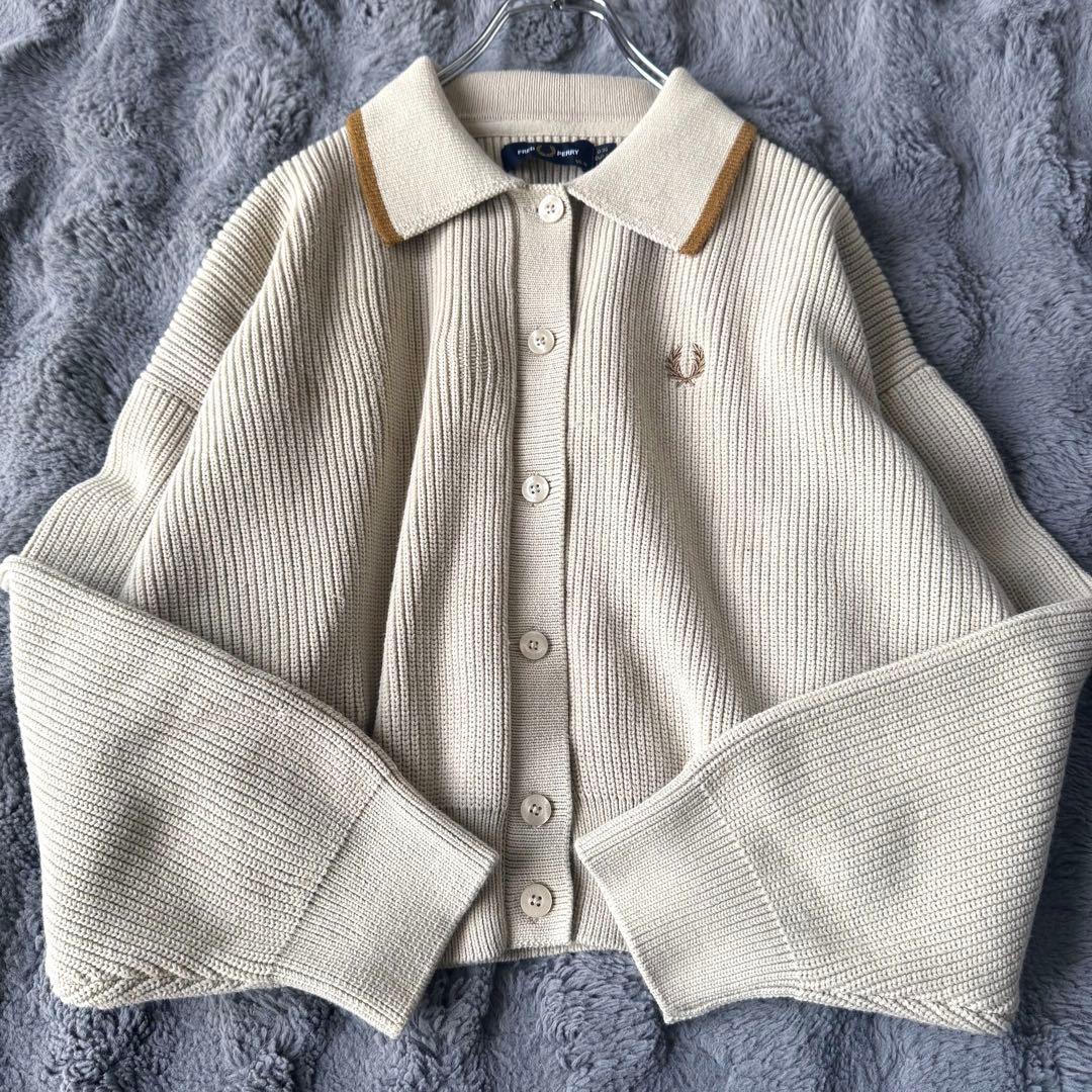 FRED PERRY × Ray BEAMS 別注 カーディガン Oatmeal