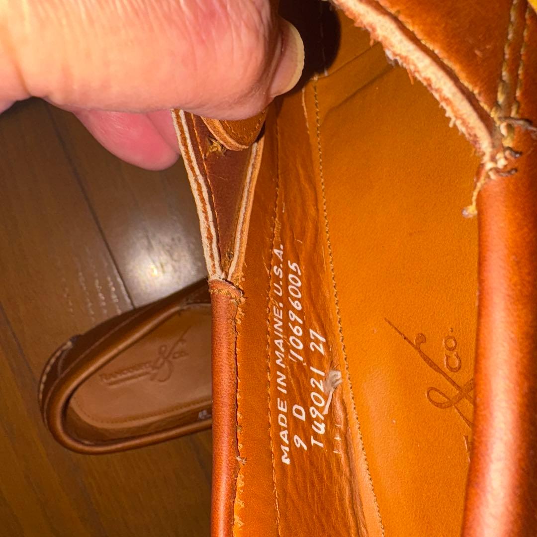 usa製　rancourt モカシン　レザーデッキシューズ　9D
