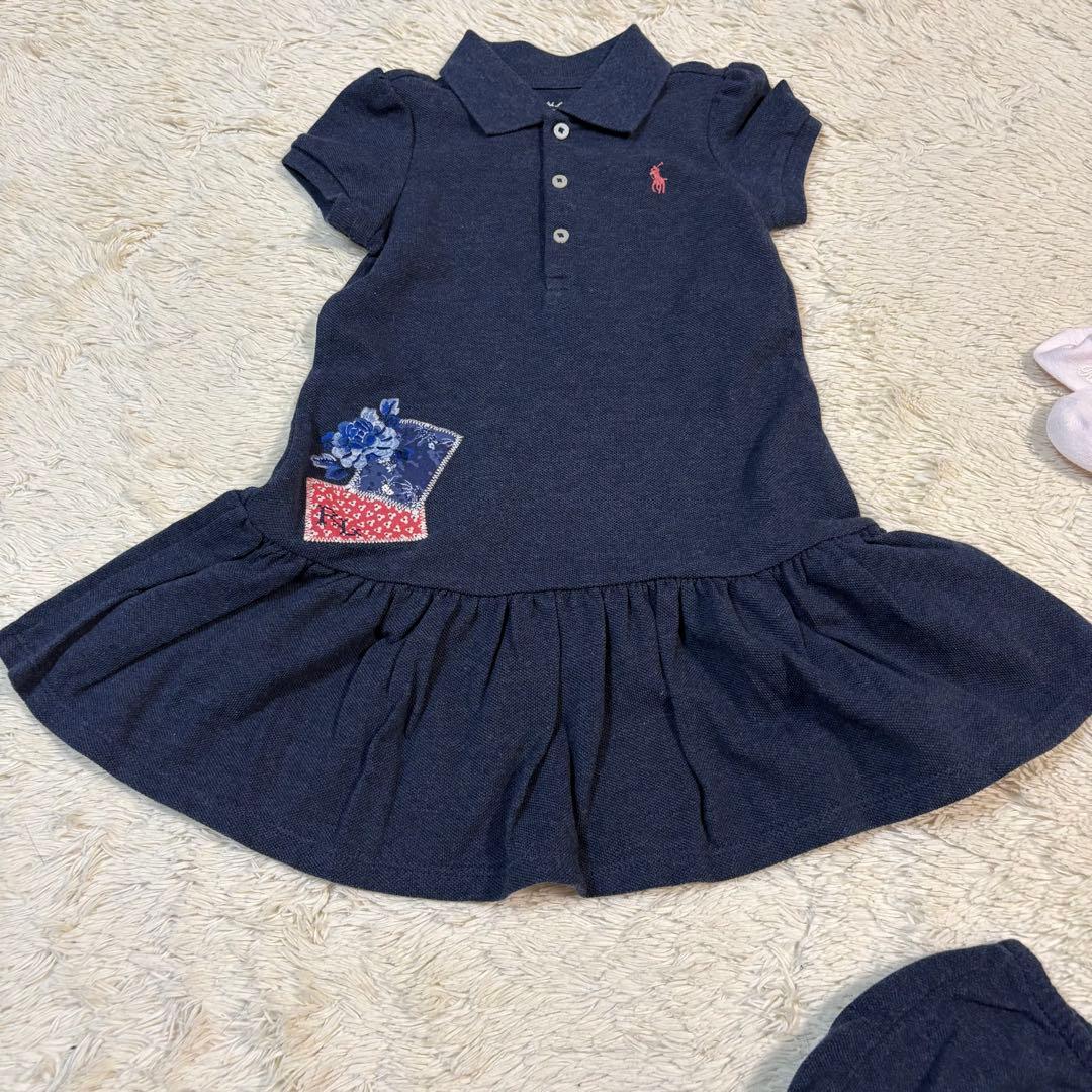 新品　ラルフローレン　80cm 女の子 ワンピース　パンツ　ピンクソックスセット