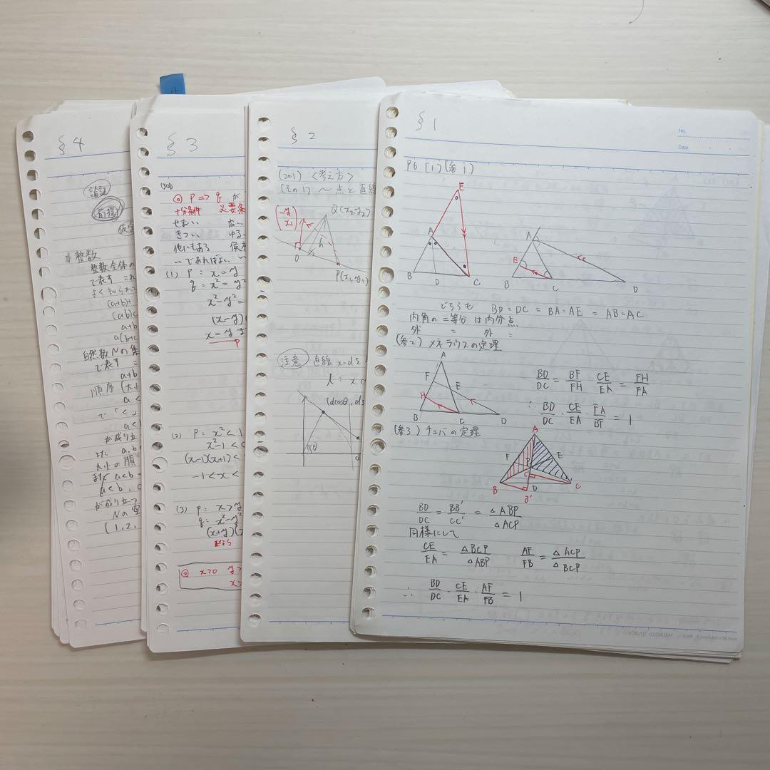 数学XS 2025 前期テキスト・ノート・プリント