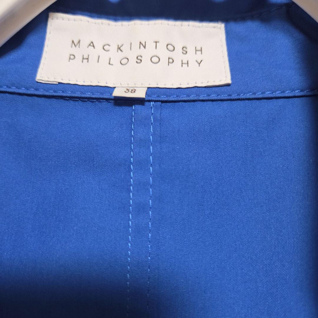 美品 MACKINTOSH PHILOSOPHY 青 アウター コート 38 M