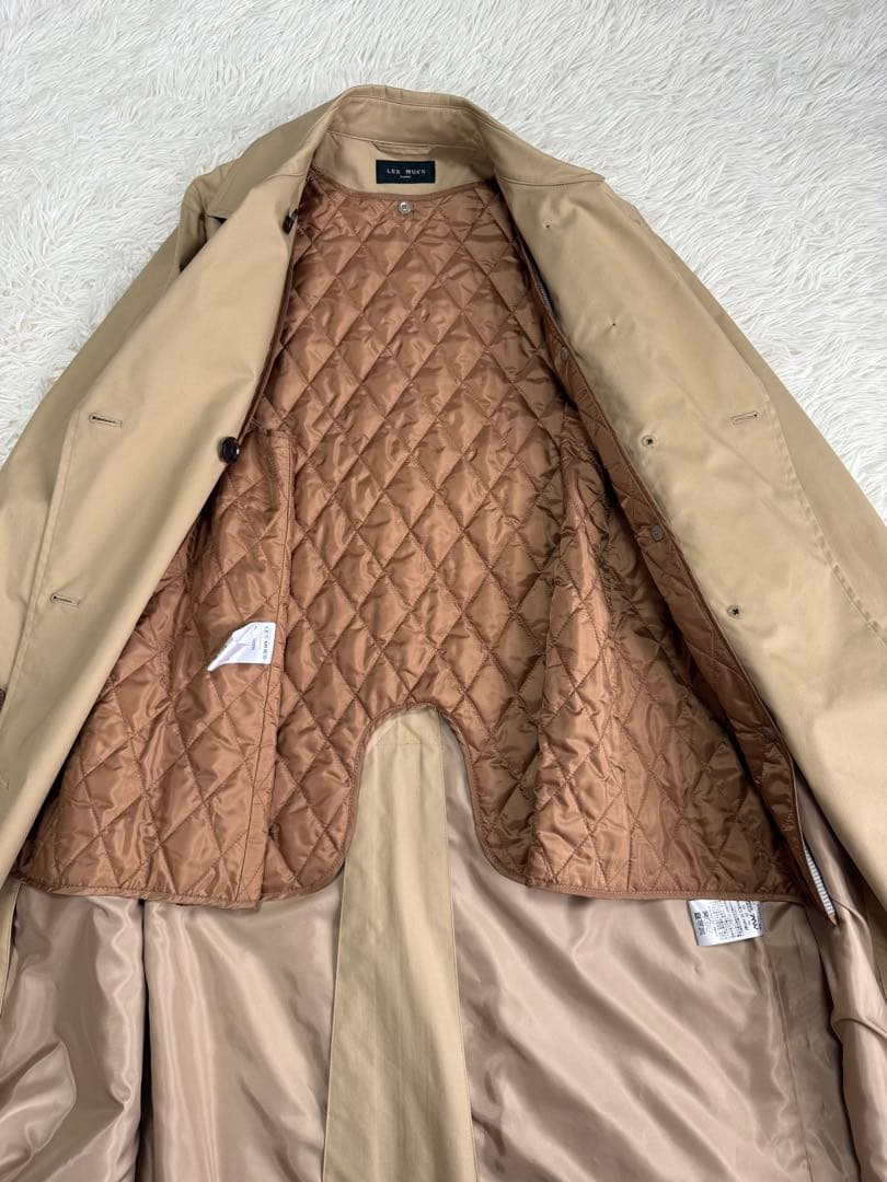 美品　レミュー　ダブル　トレンチ　撥水　ストレッチ　リバーシブルライナー