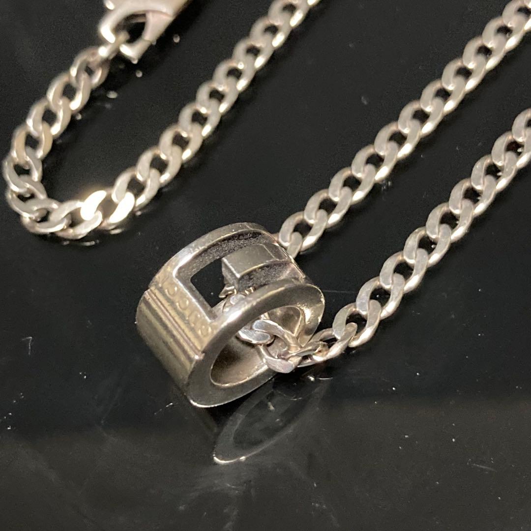 GUCCI グッチ シルバー カットアウトGリング 925 ネックレス 46cm