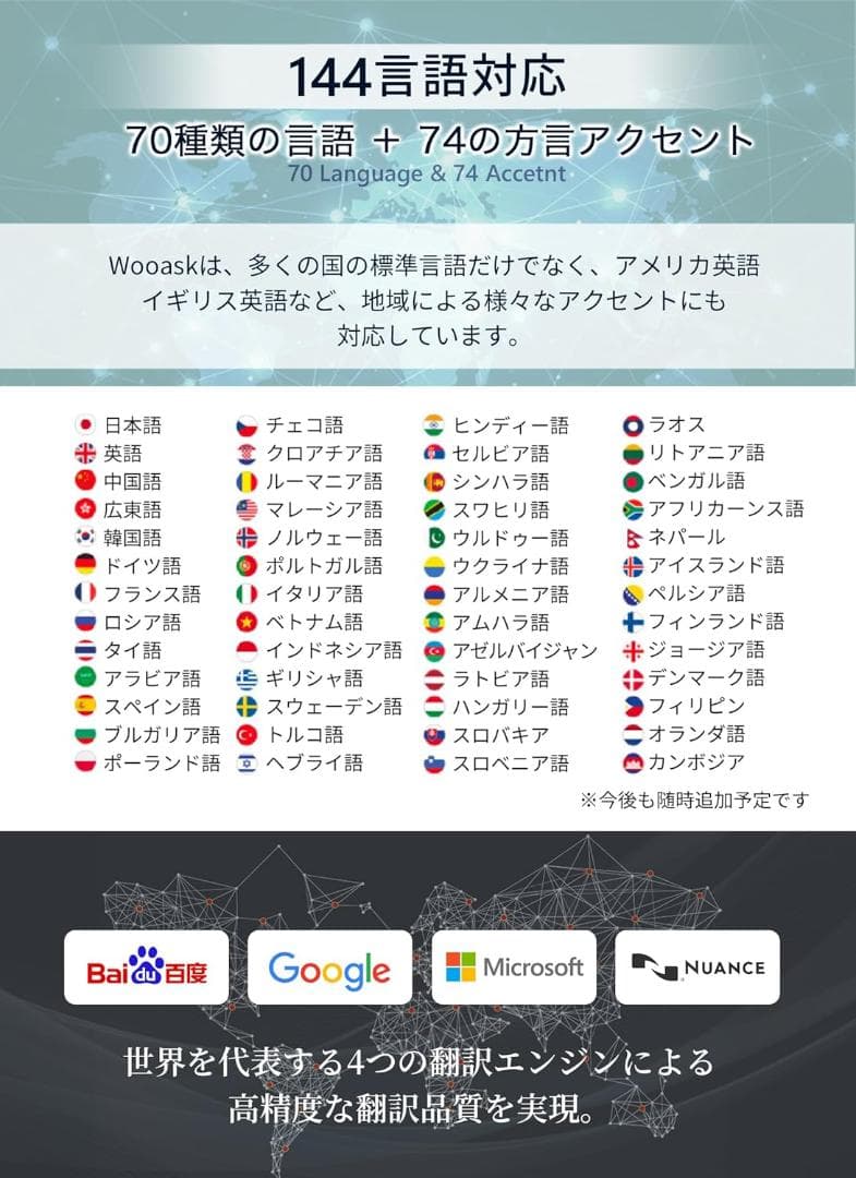Wooask W12 翻訳機 音声翻訳機