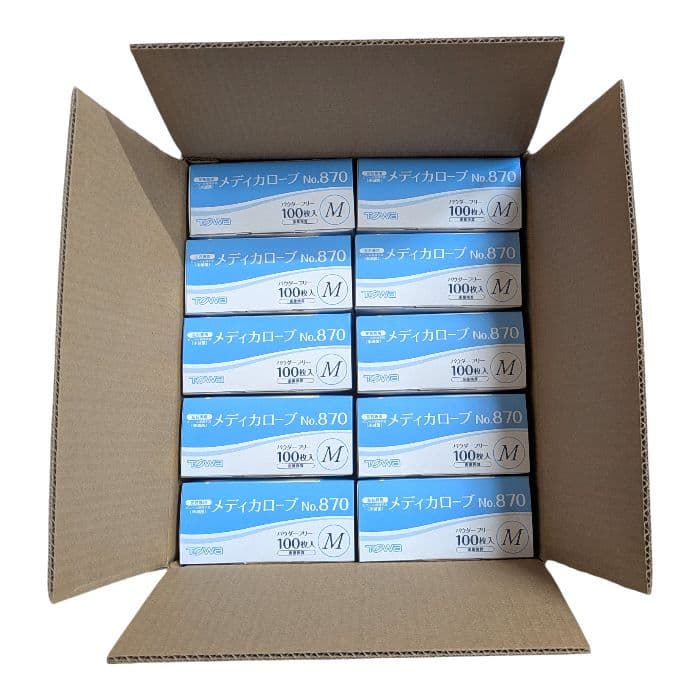【新品・品薄】TOWA メディカローブ PVCグローブ100枚×10箱 Mサイズ