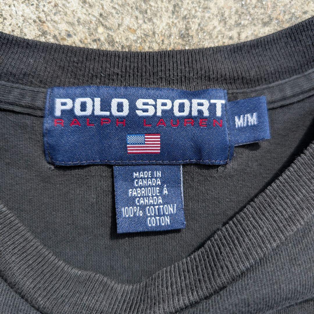 90s ポロスポーツ Tシャツ ブラック フェード シングルステッチ ポロスポ