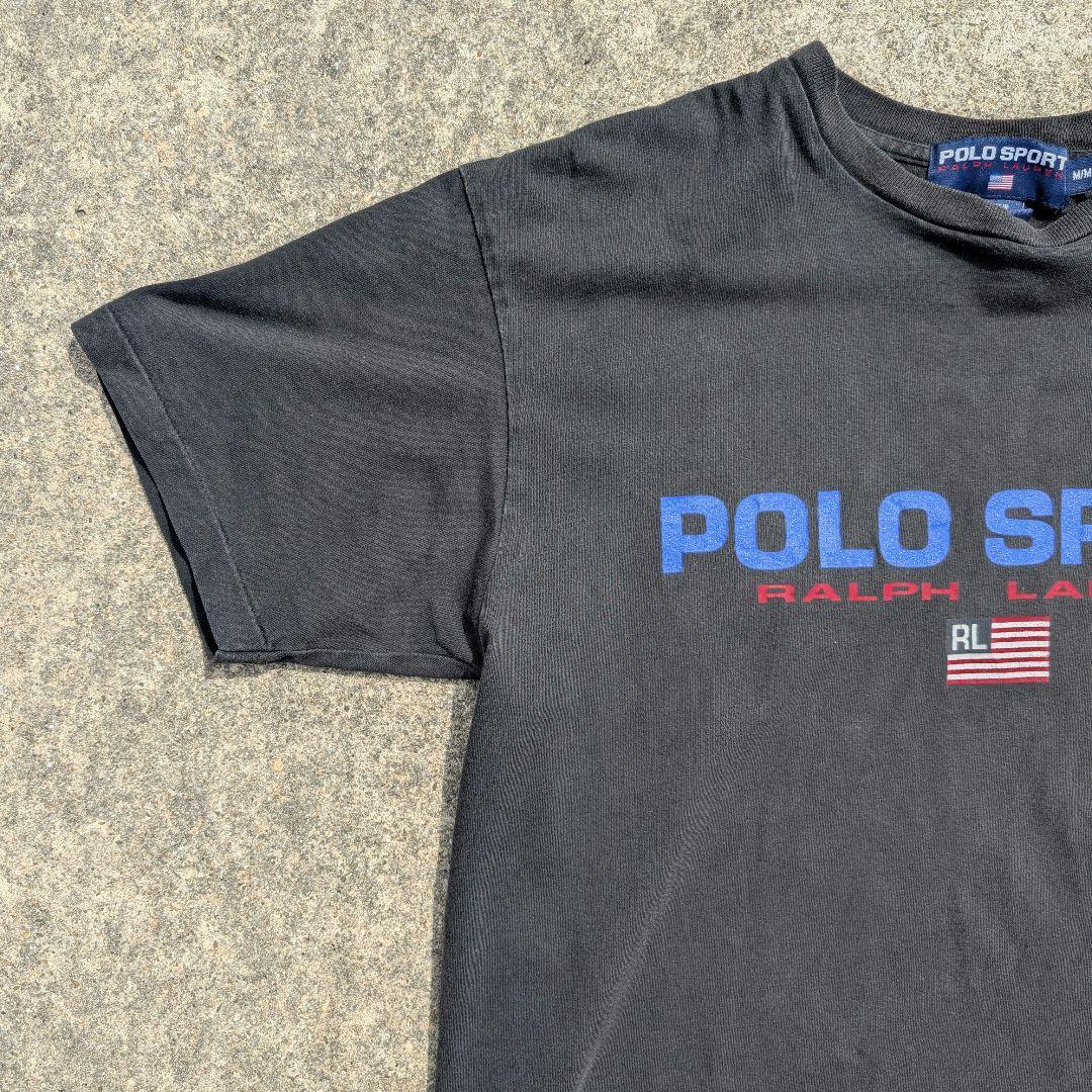 90s ポロスポーツ Tシャツ ブラック フェード シングルステッチ ポロスポ