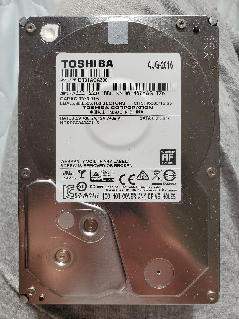 TOSHIBA DT01ACA300 3TB HDD 3点セット　ジャンク