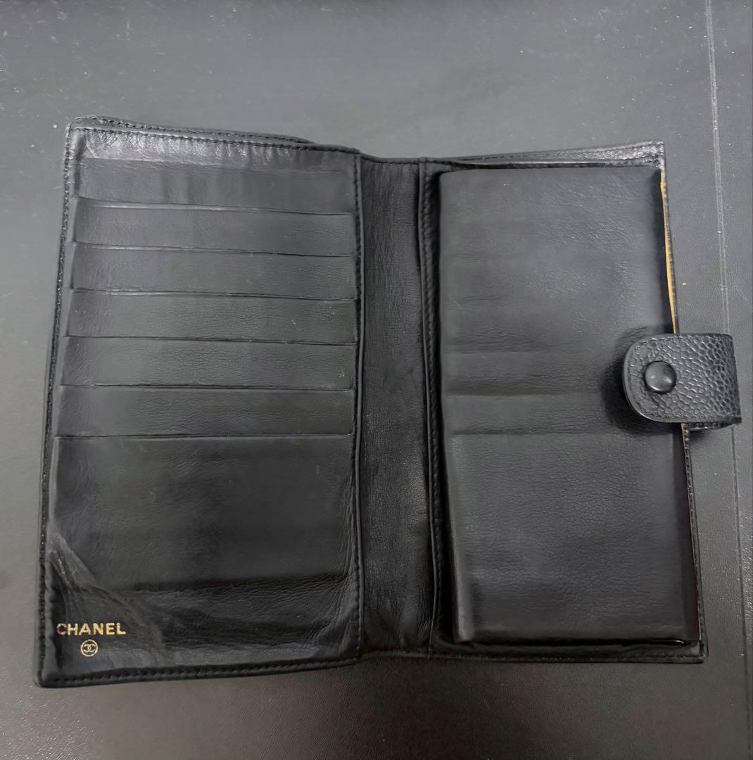 正規品☆CHANEL (シャネル) がま口 ココマーク 二つ折り長財布 レザー